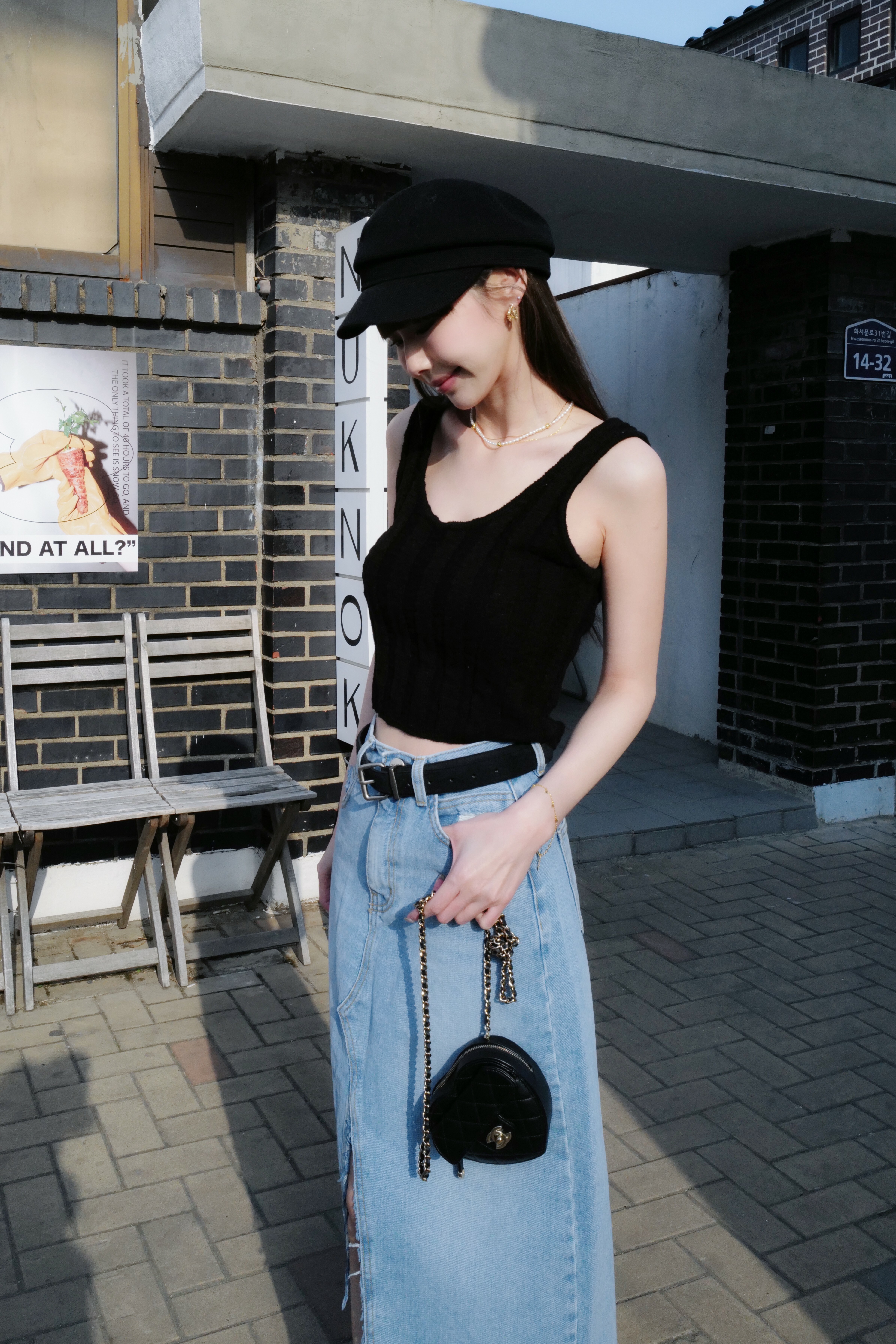 (現貨) 粗肩帶圓領短版背心 GB37