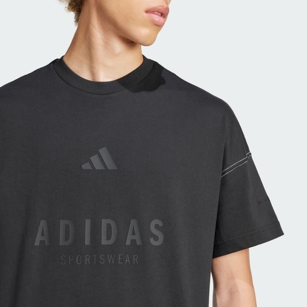 ADIDAS 短T M A SZN G T 黑色 休閒 落肩 短袖 男 JJ3658
