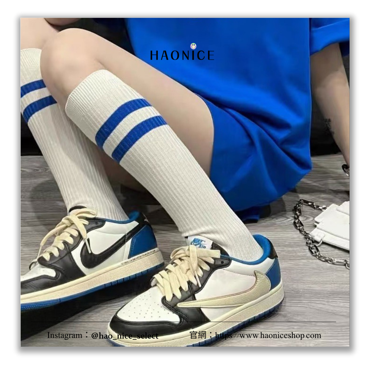 【HAO NICE】100%正品🔥Air Jordan 1 Low x Travis Scott x 藤原浩 多方聯名 經典倒勾 黑藍配色板鞋 籃球鞋 DM7866-140