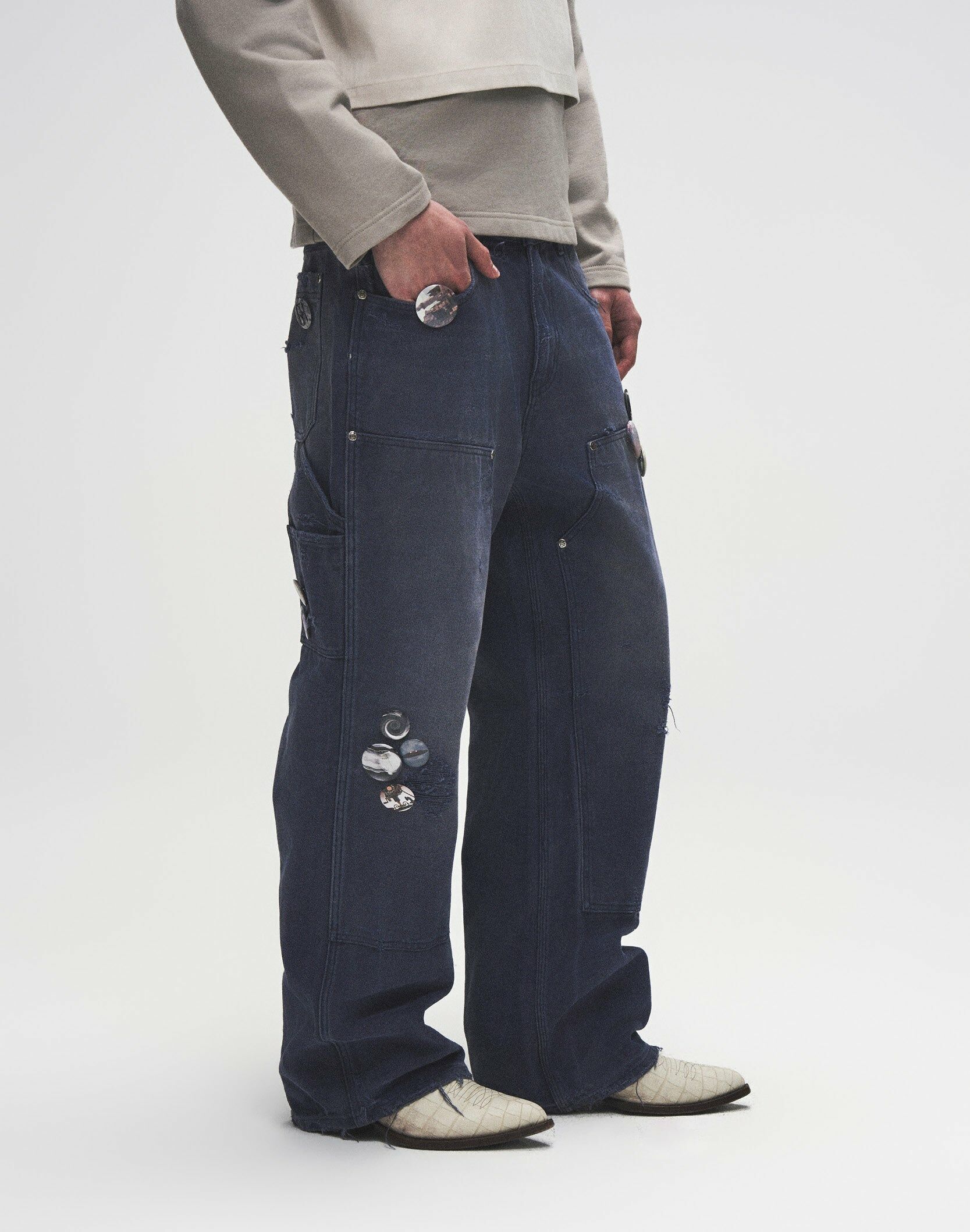 BIRTH OF ROYAL CHILD｜1920s Vintage Pin Emblem Workwear Trousers (BLE)