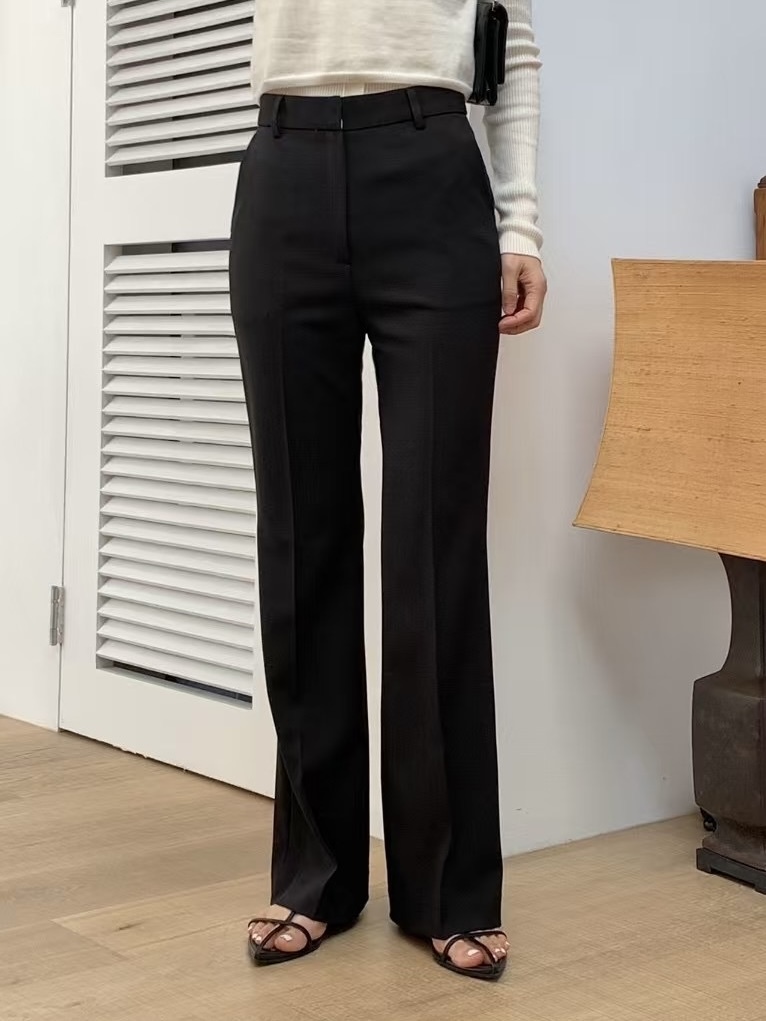 顯瘦設計感西裝喇叭寬褲