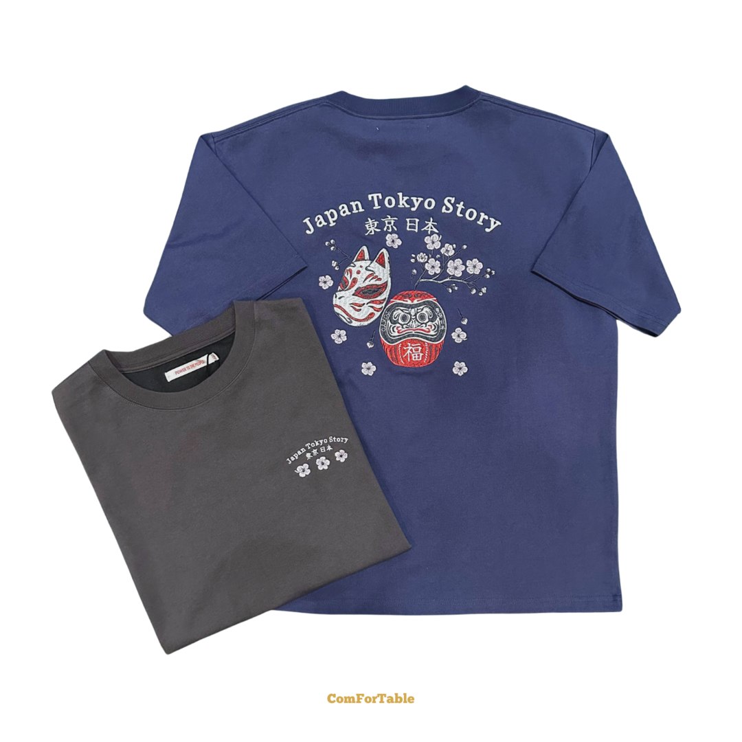 【日貨】DARUMA不倒翁刺繡短TEE