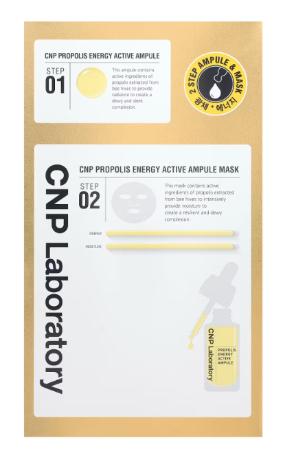 CNP Laboratory, 2 步式蜂膠能量活性安瓿和美容面膜套裝【5 片】到期日20270123「F」