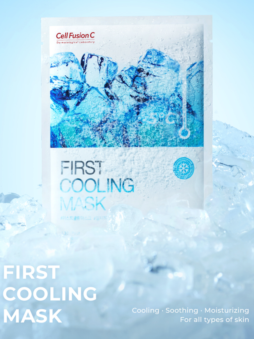 夏日降溫必敷Cell Fusion C【-5度】 鎮靜冰感保濕面膜 【5片】到期日20270219｜藍色：適合一般膚質，  曬後舒緩降溫、補水保濕｜「J」