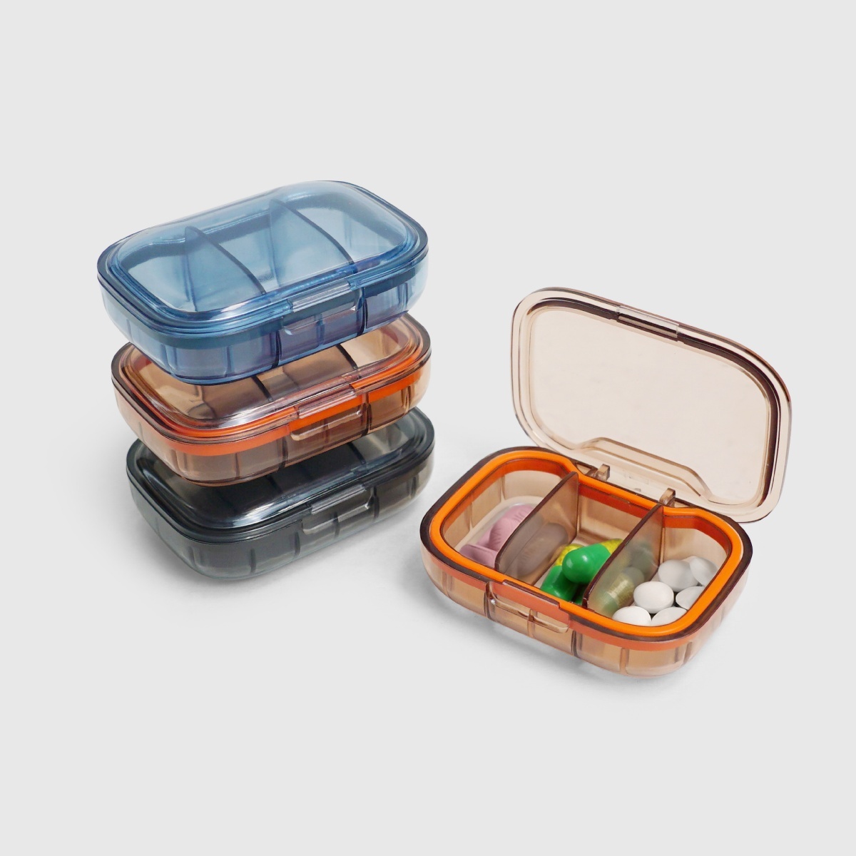 居家小物｜密封3格透明藥盒