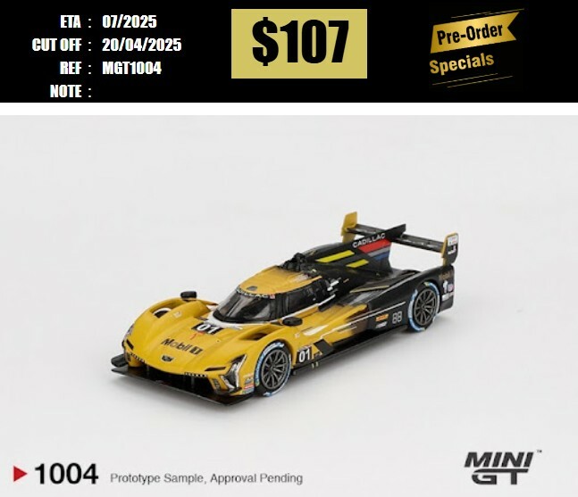 PO-$107 * MINI GT * 1:64 #1004 Cadillac V-Series.R #01 Cadillac Racing  2024 IMSA Sebring 12 Hrs [OD07/04]
