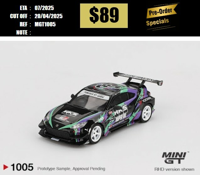 PO-$89 * MINI GT * 1:64 #1005 Toyota GR86 HKS TYPE R 2022 Tokyo Auto Salon RHD [OD07/04]