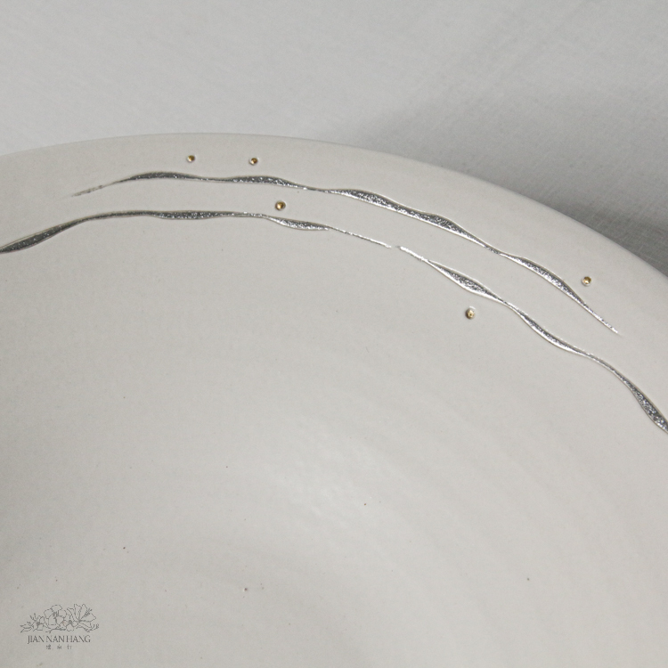 手作陶瓷花器 - 小皿 白