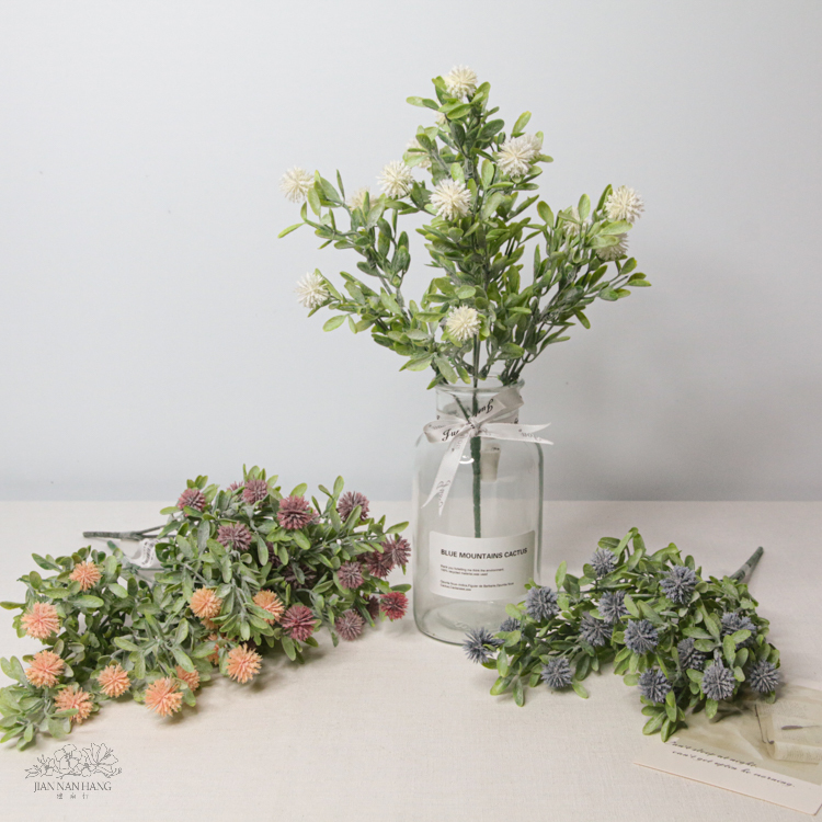 人造花  5頭粉玲瓏球 4色