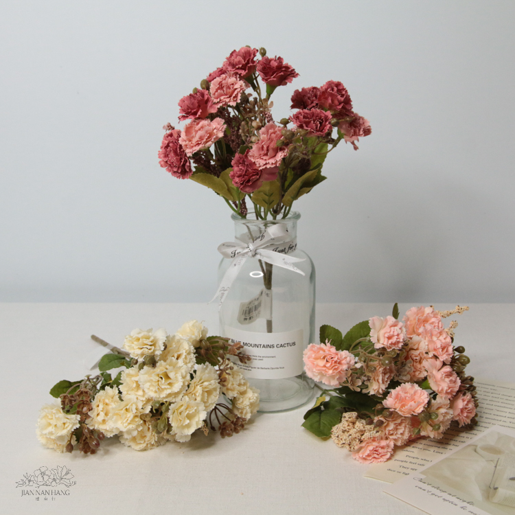 人造花 15頭秋色康乃馨 3色