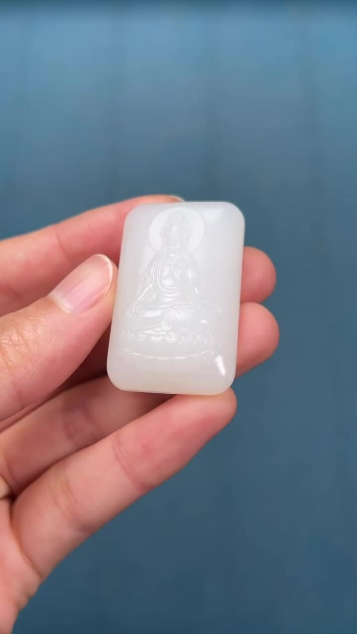 和田玉觀音,天然和田玉軟玉