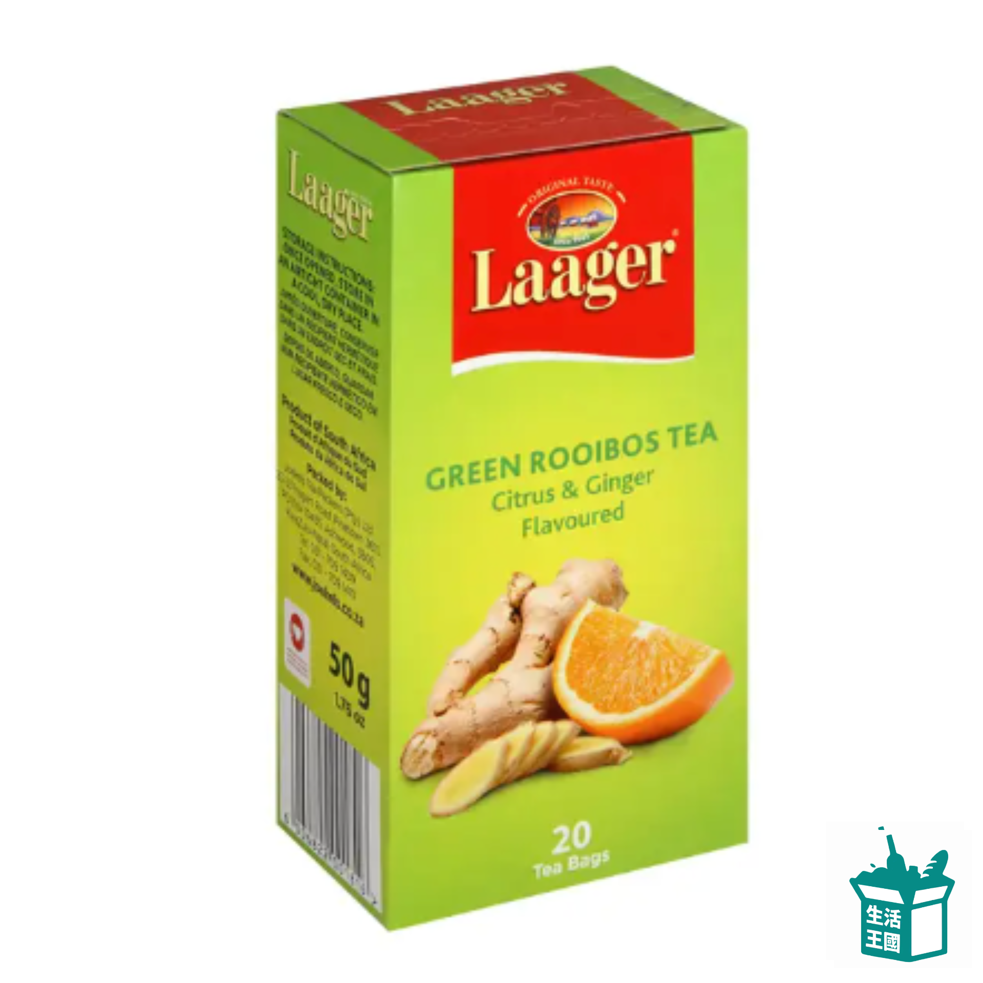 Laager 南非博士茶 – 薑味綠茶 20包裝 (50G)