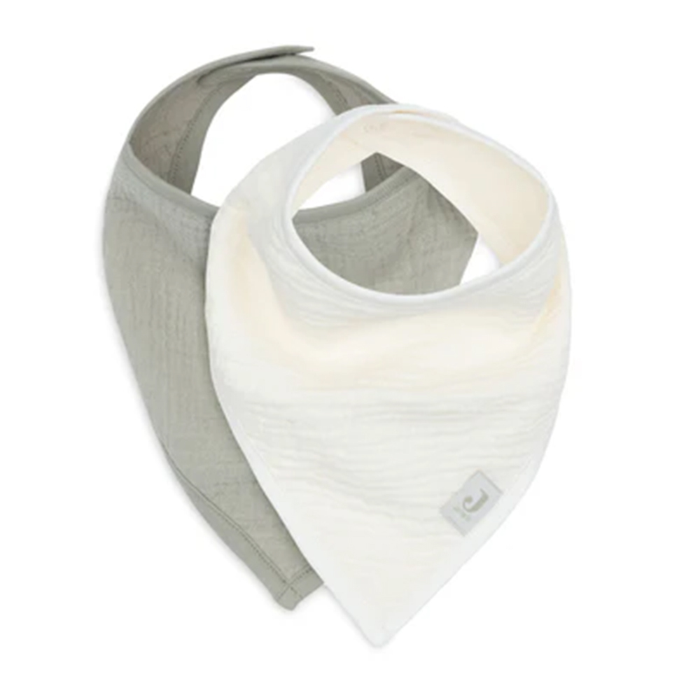 荷蘭Jollein Muslin圍兜2入-Olive Green/Oatmeal