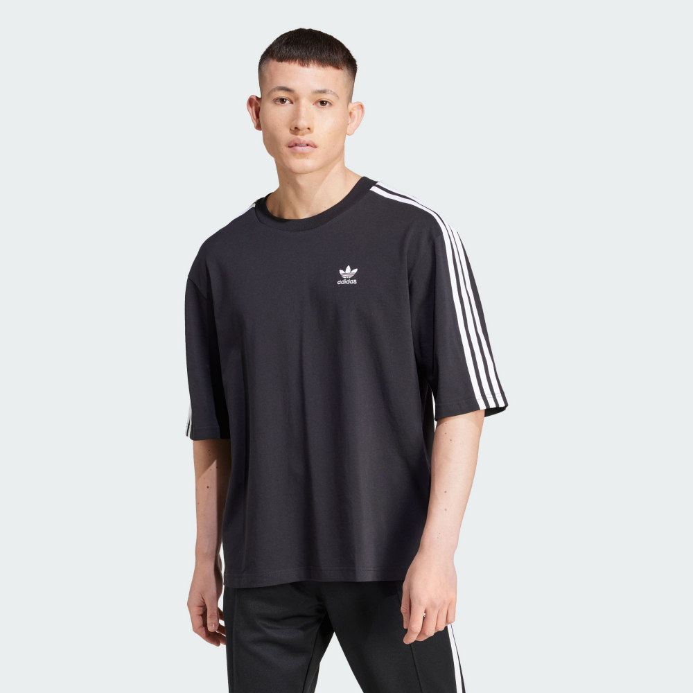 【 adidas AD OVERSIZE 短TEE - 黑 】