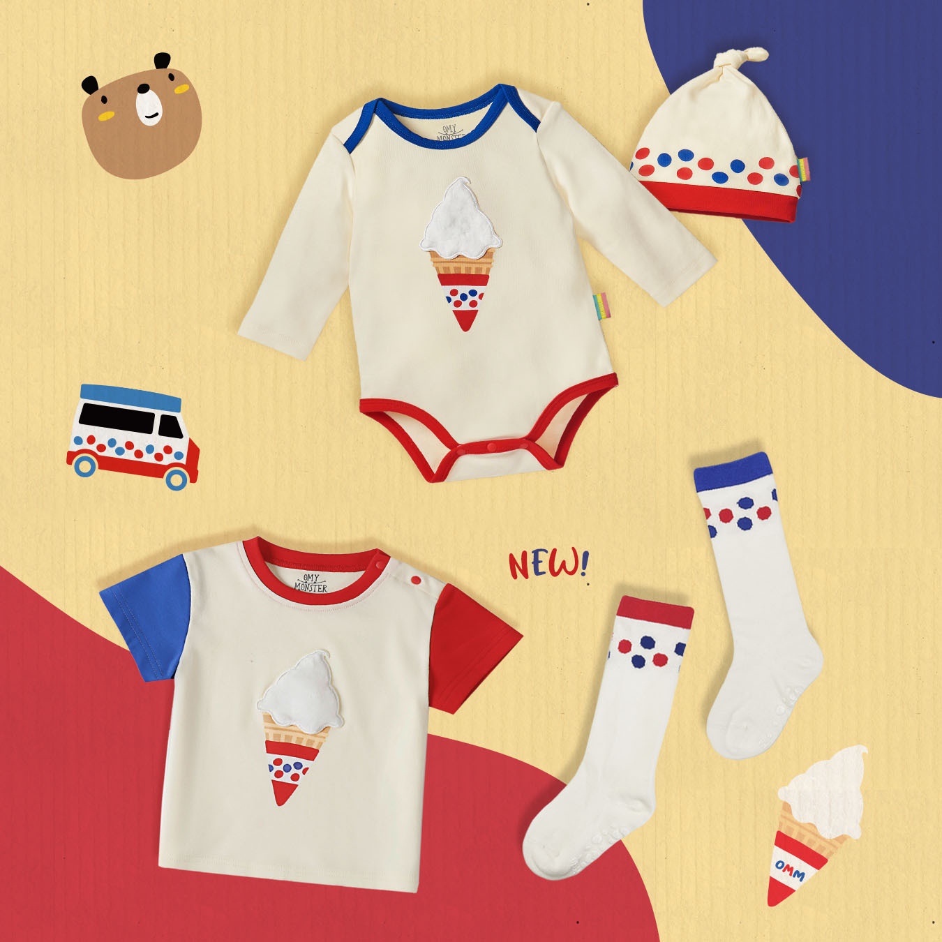 富養雪糕寶寶中筒防滑襪