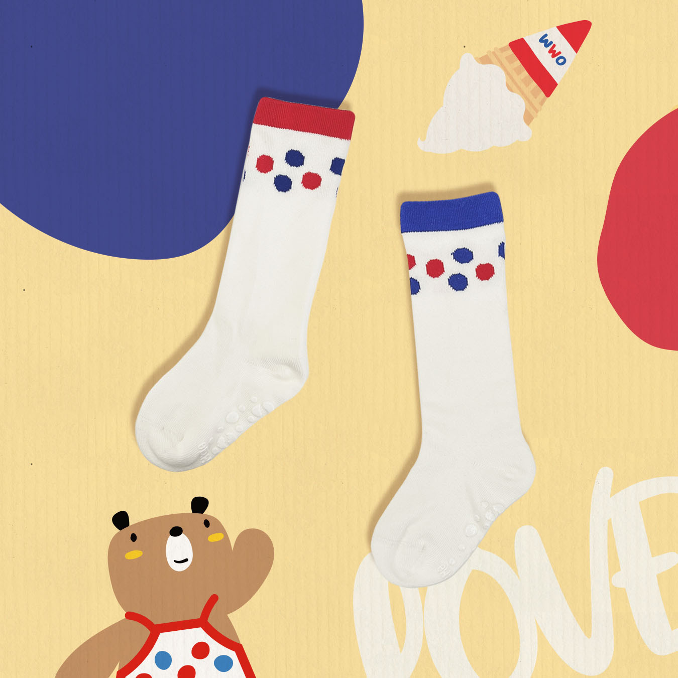 富養雪糕寶寶中筒防滑襪