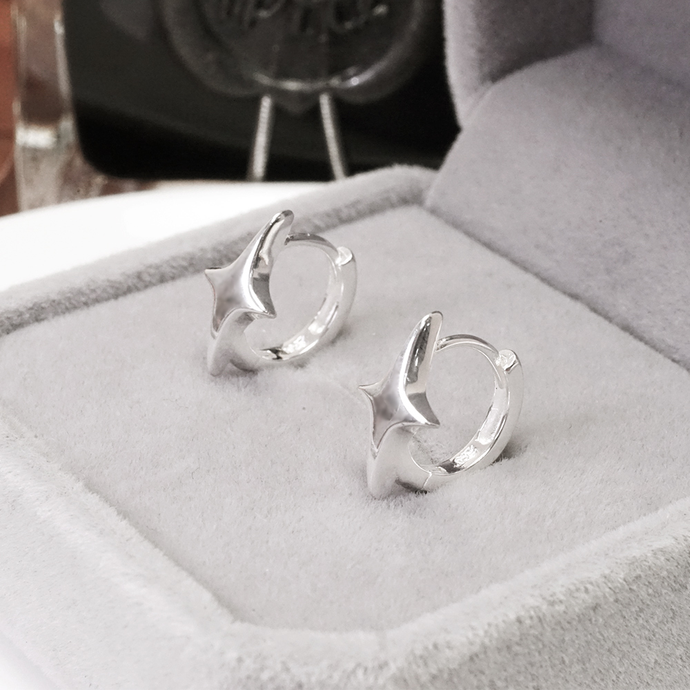 純銀 領航之星 易扣耳環 925純銀耳環 女生耳環 男生耳環