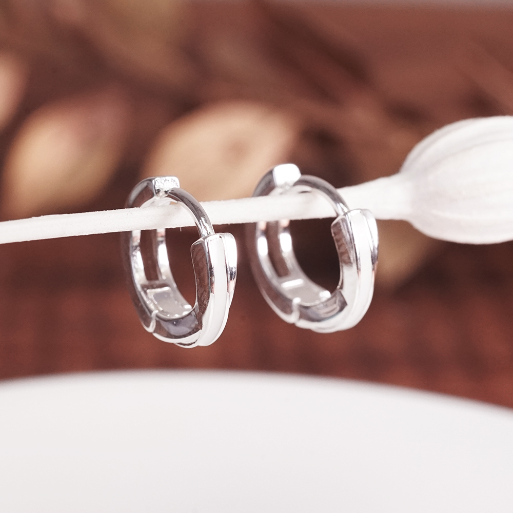 純銀 純白之心 易扣耳環 925純銀耳環 女生耳環 男生耳環