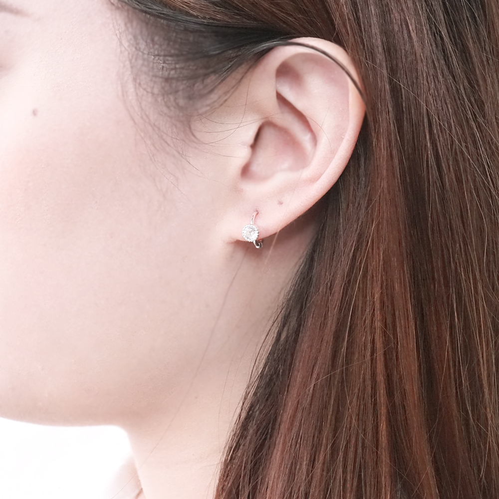 純銀 閃耀星冠 易扣耳環 925純銀耳環 女生耳環