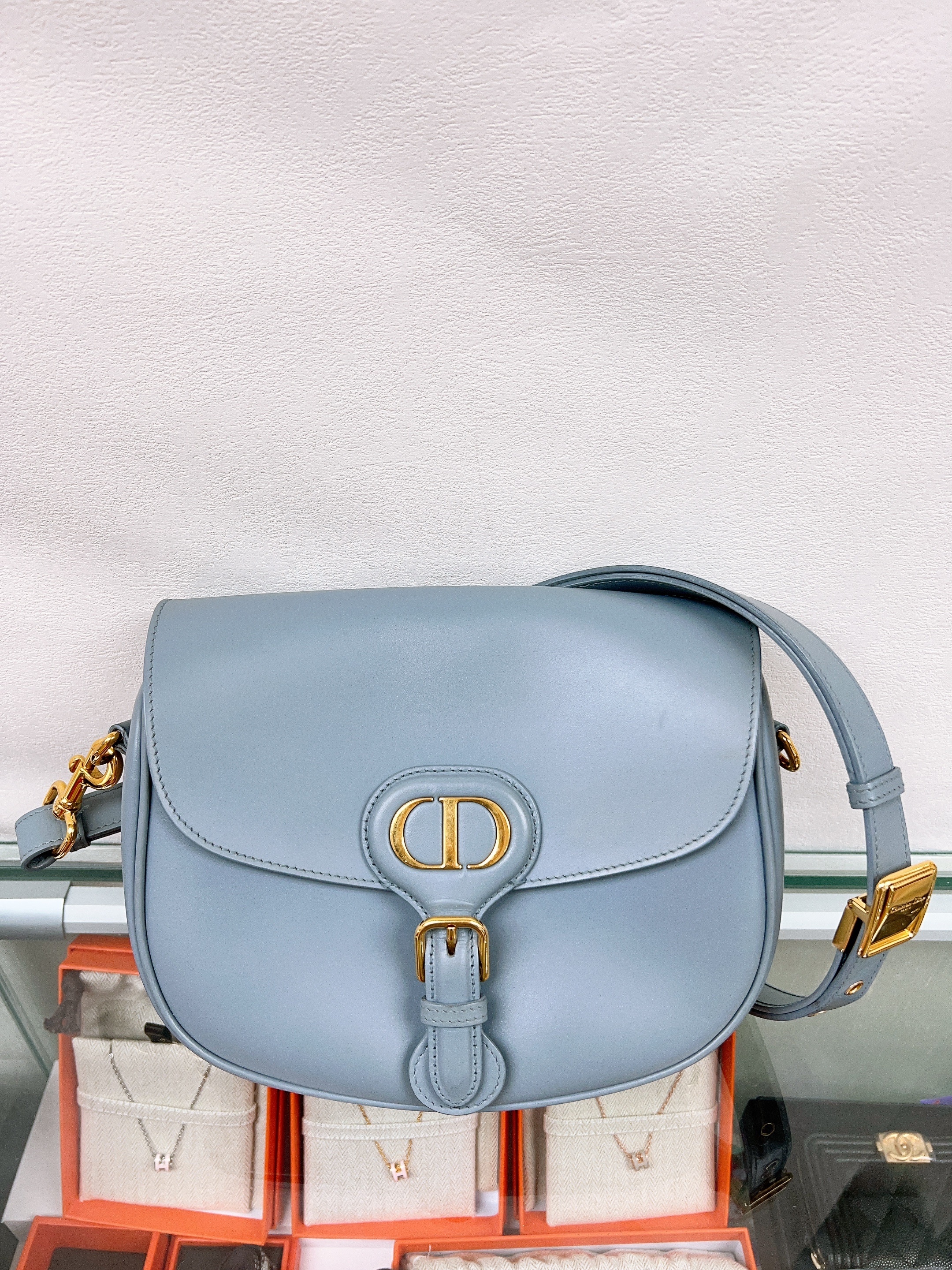 Dior bobby medium stone blue