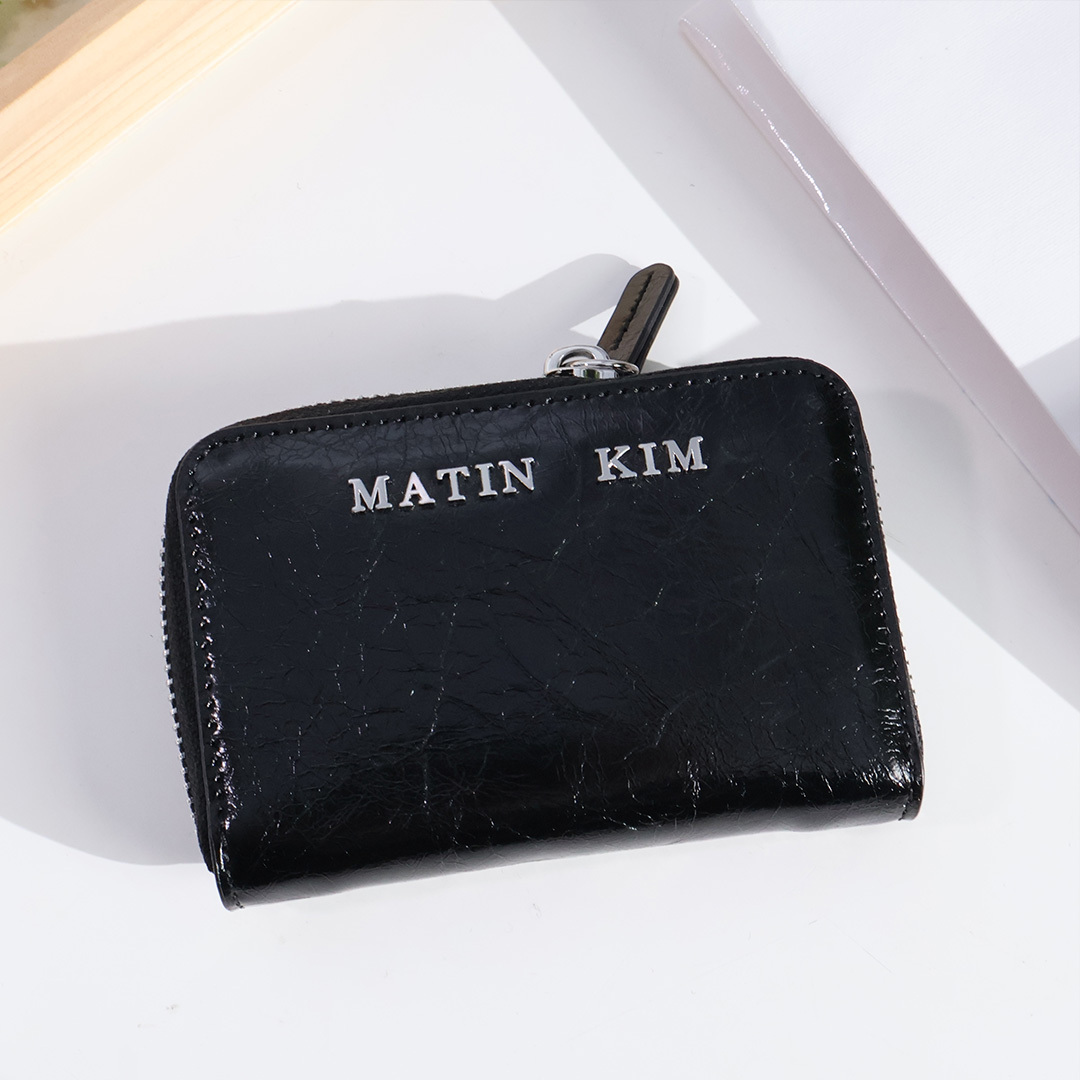 MATIN KIM GLOSSY COMPACT WALLET 皮革 側背包 皮夾 零錢包 現貨