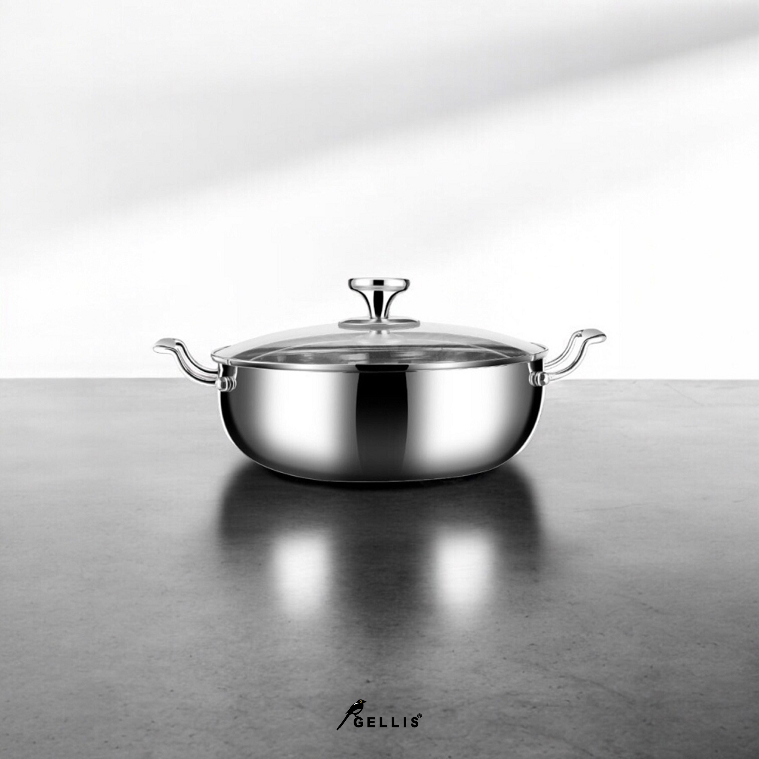 30cm RHINO犀釜鍋系列精鑄一體成型超容量火鍋煲湯鍋拌炒鍋IH爐可用鍋