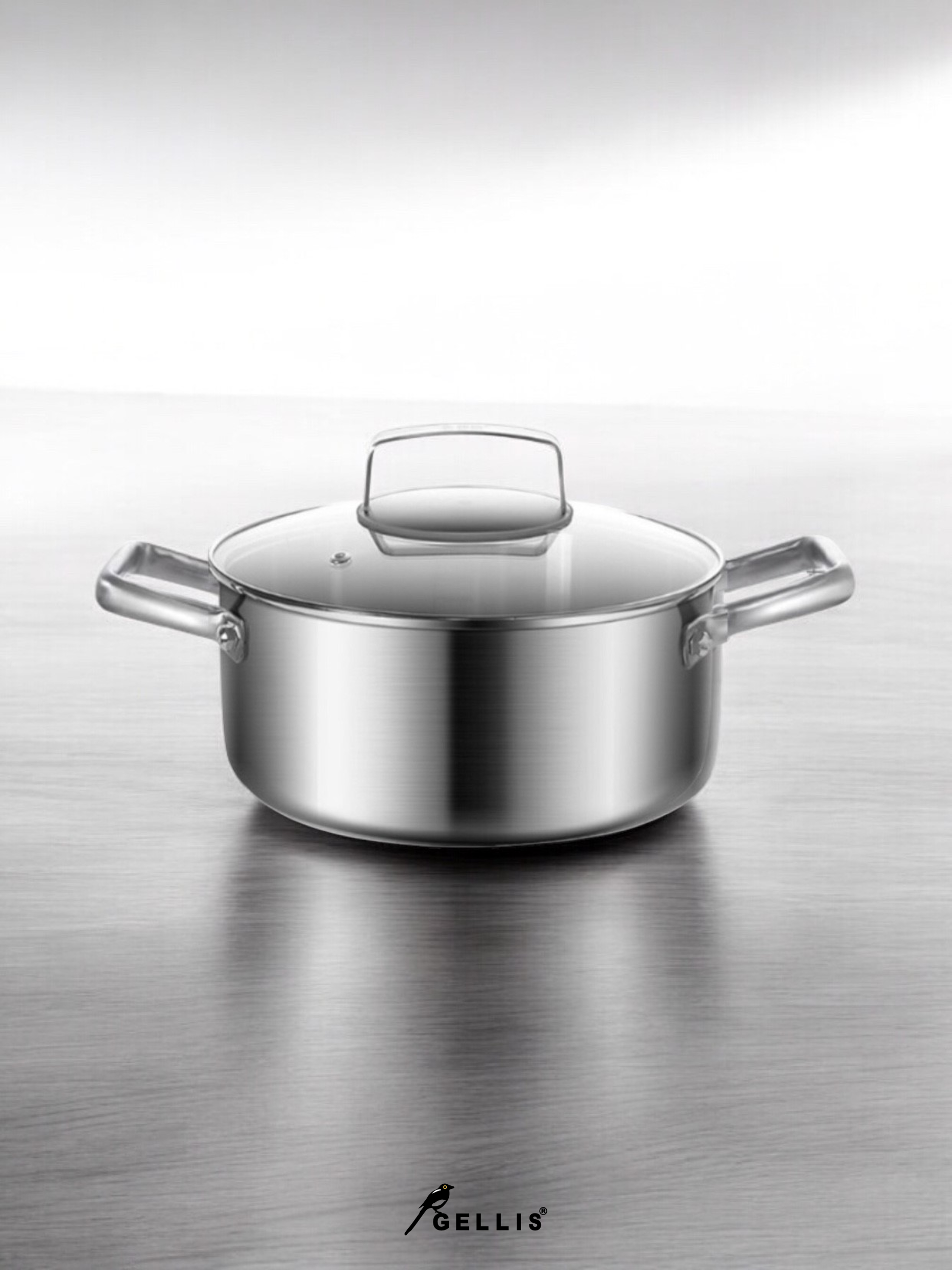 24cm Nordic系列SUS304含蓋節能一體成型厚鑄加強防溢雙耳煲湯鍋IH爐可用鍋