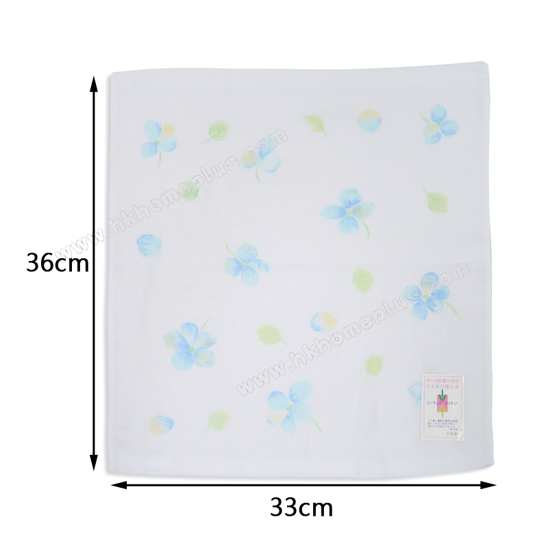 日本製 紗巾面毛巾底方巾