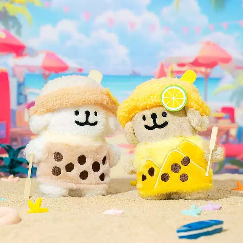 MALTESE 線條小狗 珍珠奶茶 珍奶 檸檬茶 吊飾 鑰匙圈 / 預購