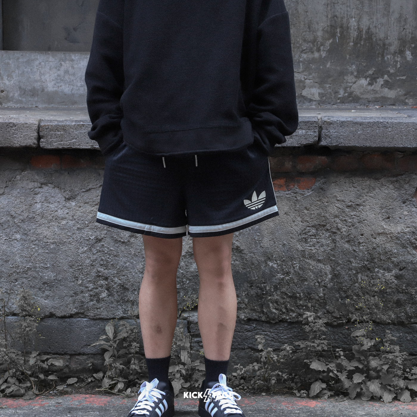 ADIDAS Warp Knit Short 男女 三葉草 運動休閒短褲 黑白 透氣【JD5198】