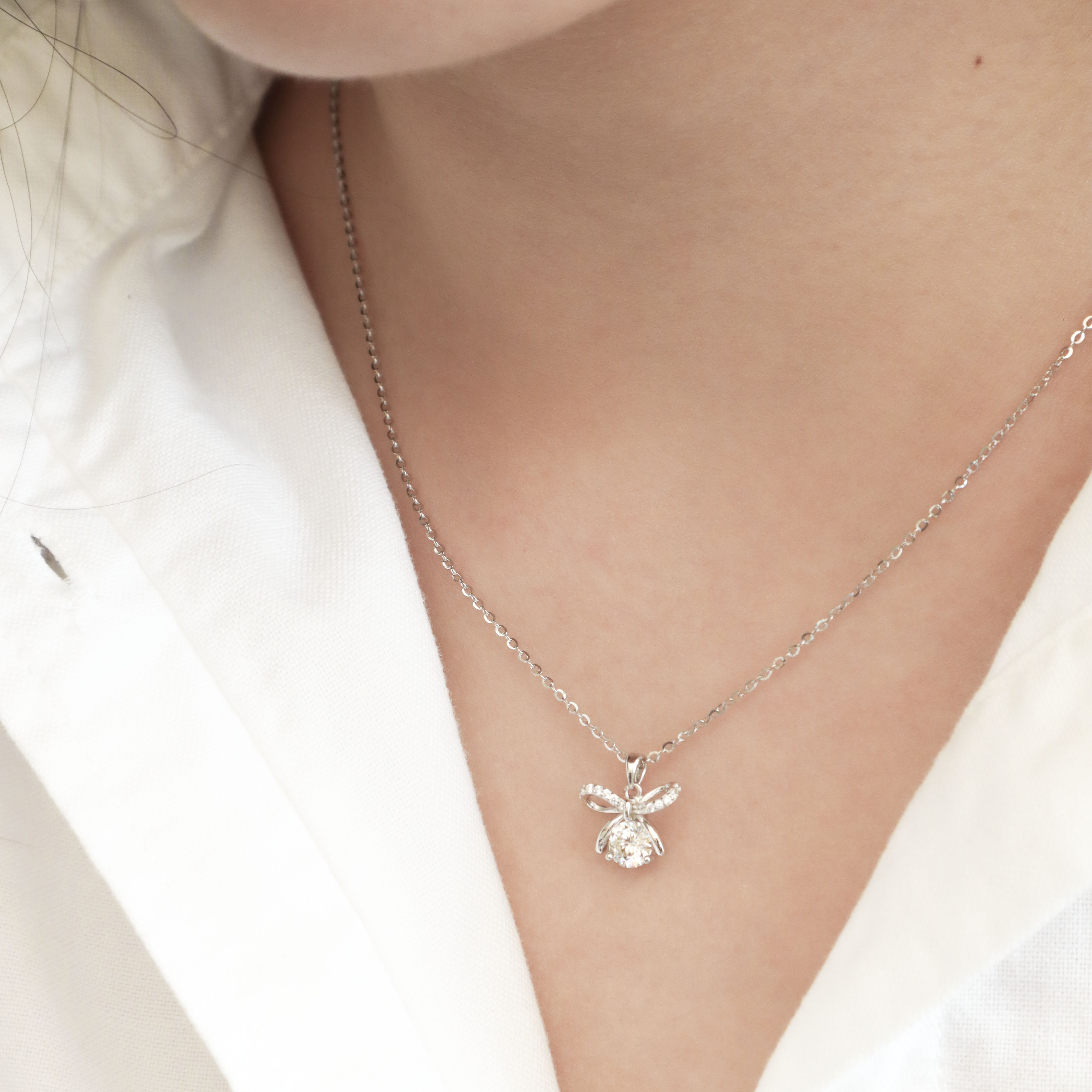 Silver/甜美微光．莫桑鑽項鍊