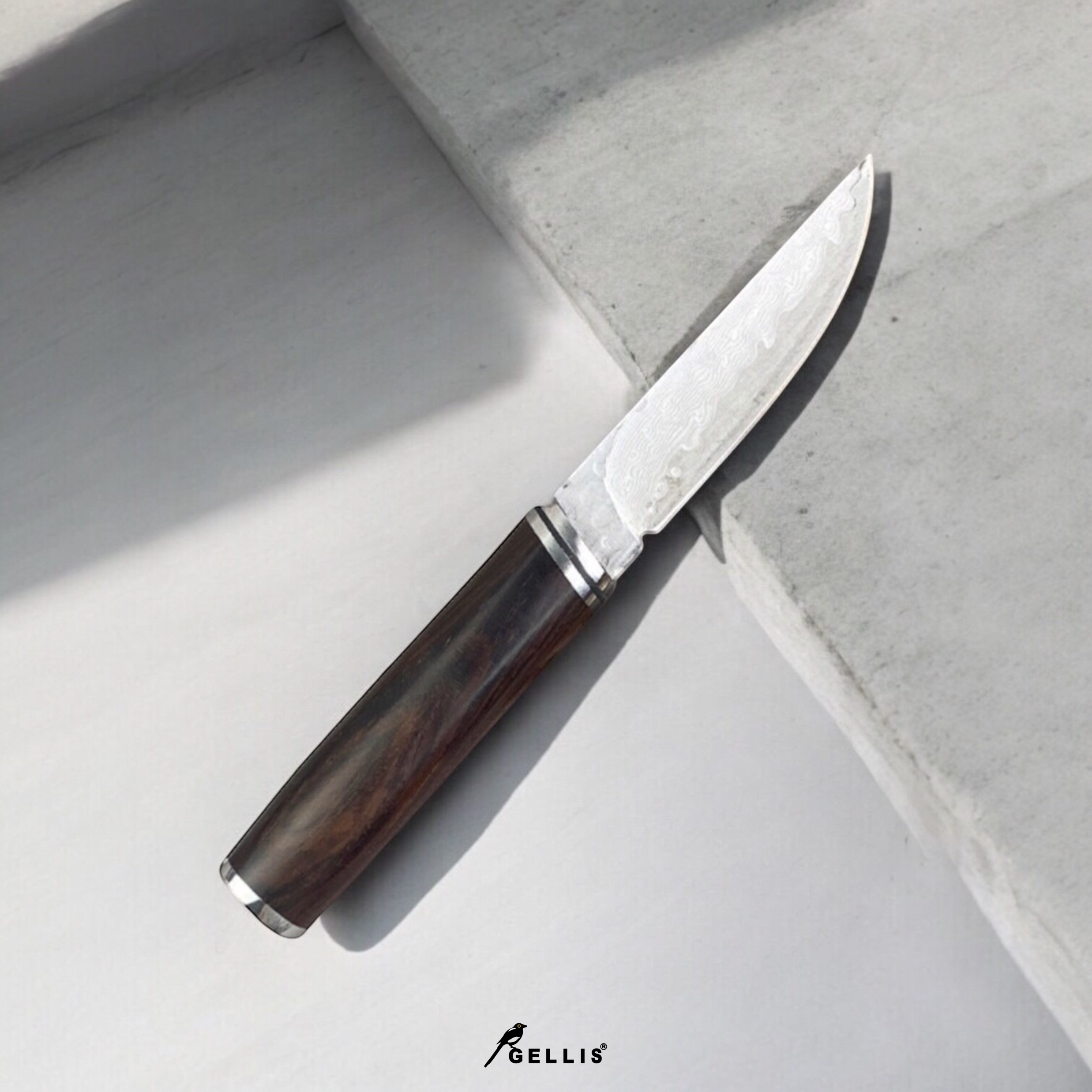 KATANA日式武士刀款紅檀木柄大馬士革鋼切肉刀水果刀OUTDOORS戶外登山野營刀