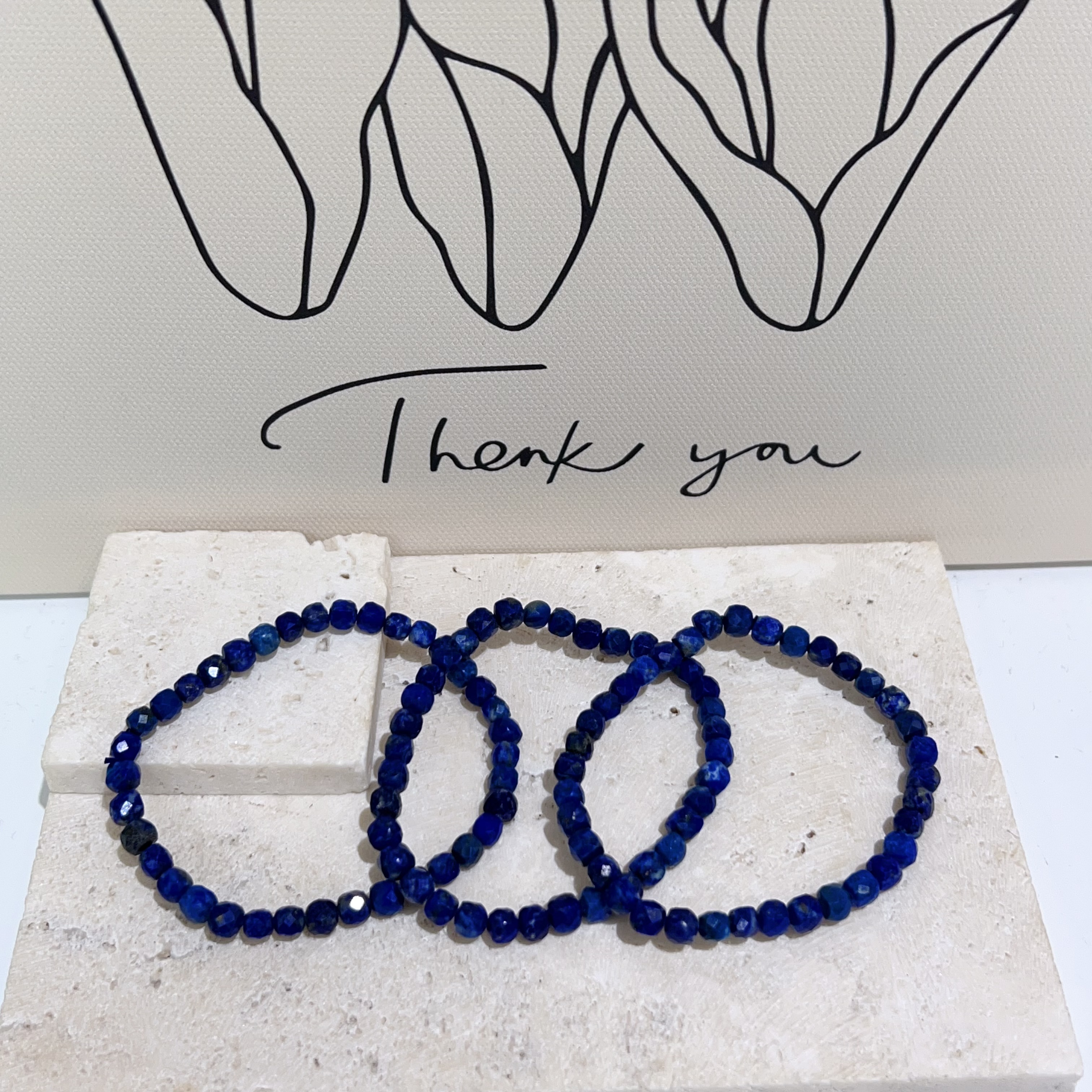 青金石鑽切手串 4+mm