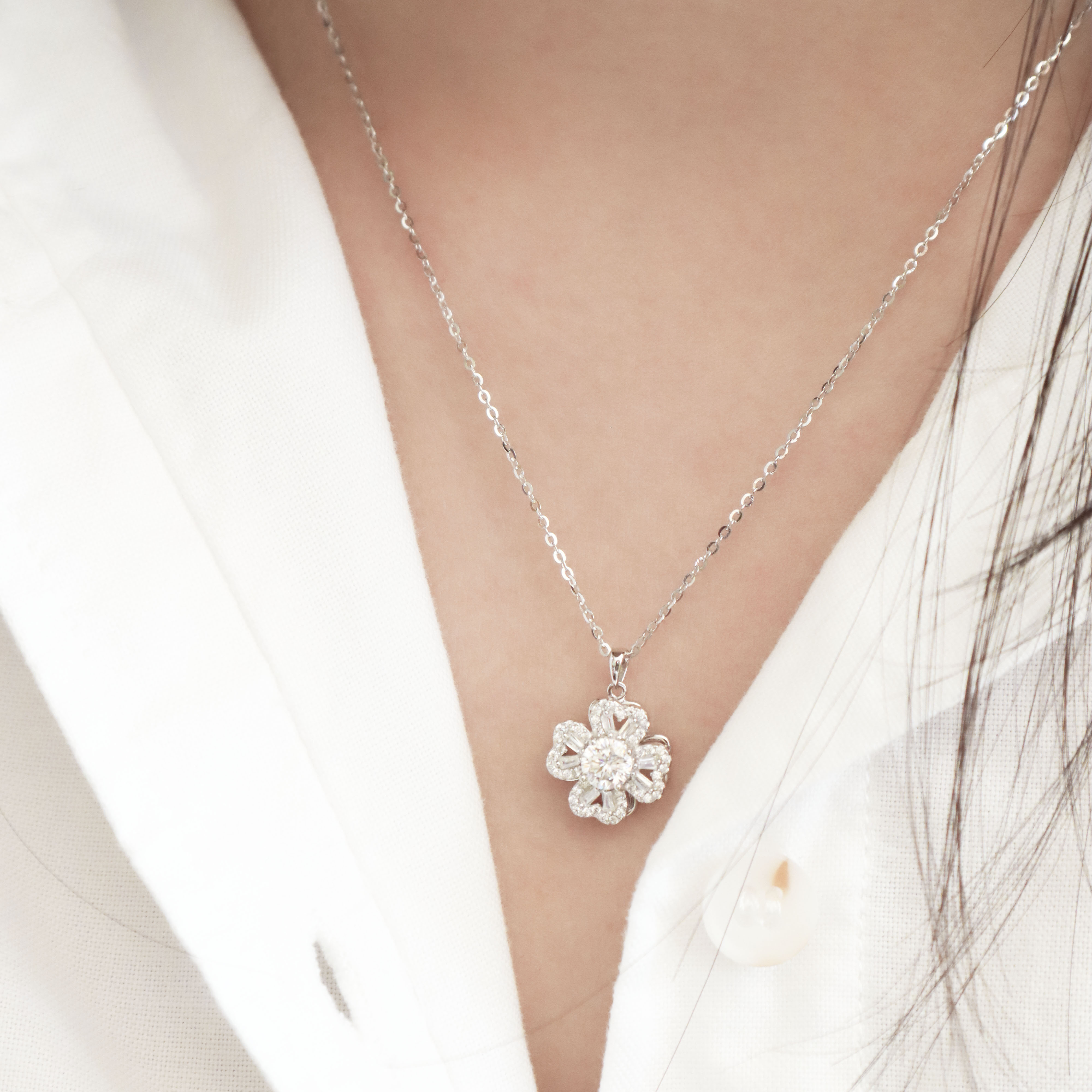 Silver/小幸運．莫桑鑽項鍊