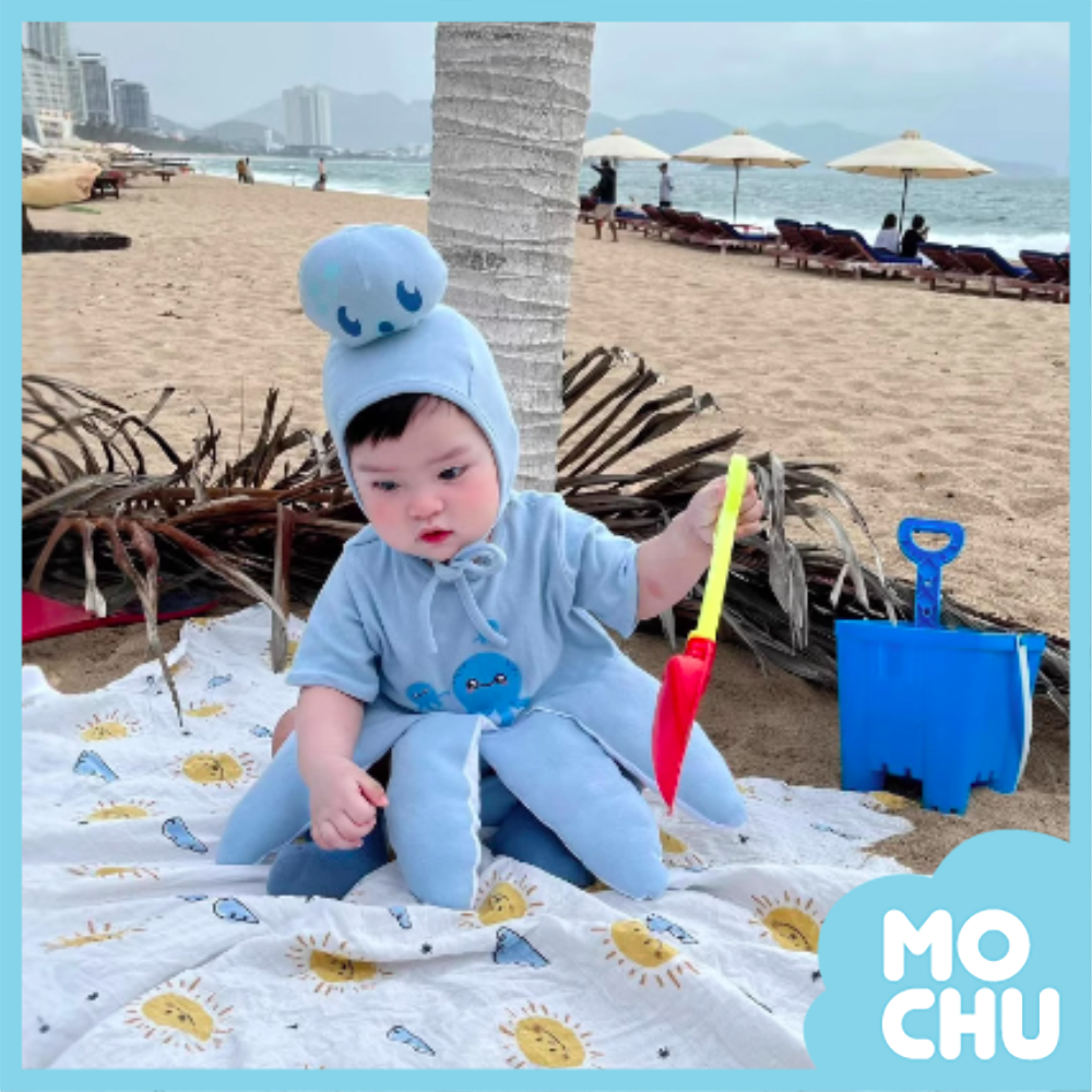 八爪章魚寶寶短袖包屁衣
