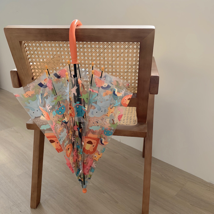 可愛滿版動物透明雨傘