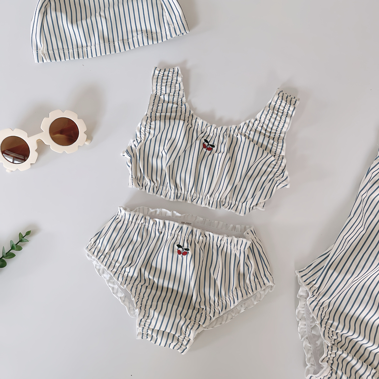 簡約滾邊兩件式泳衣