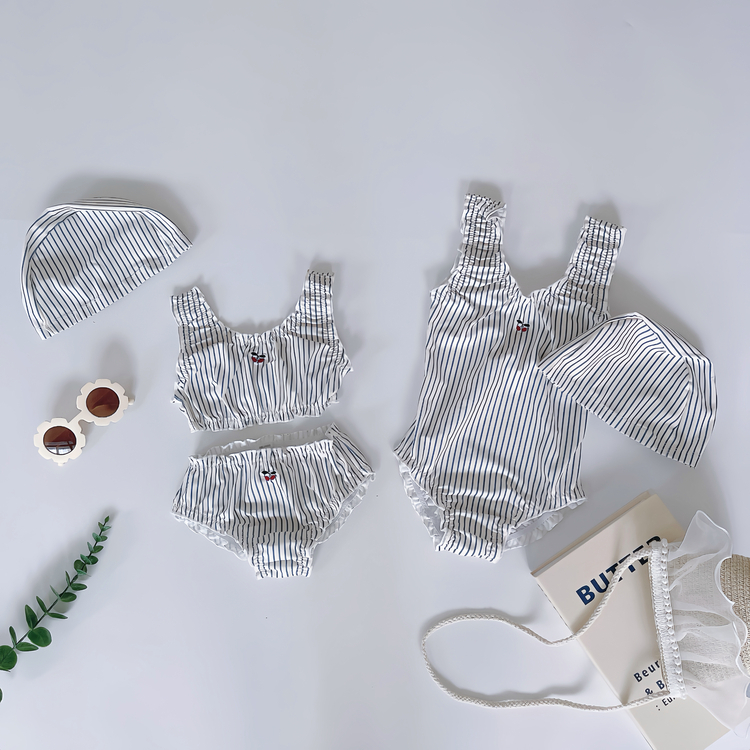 簡約滾邊連身泳衣