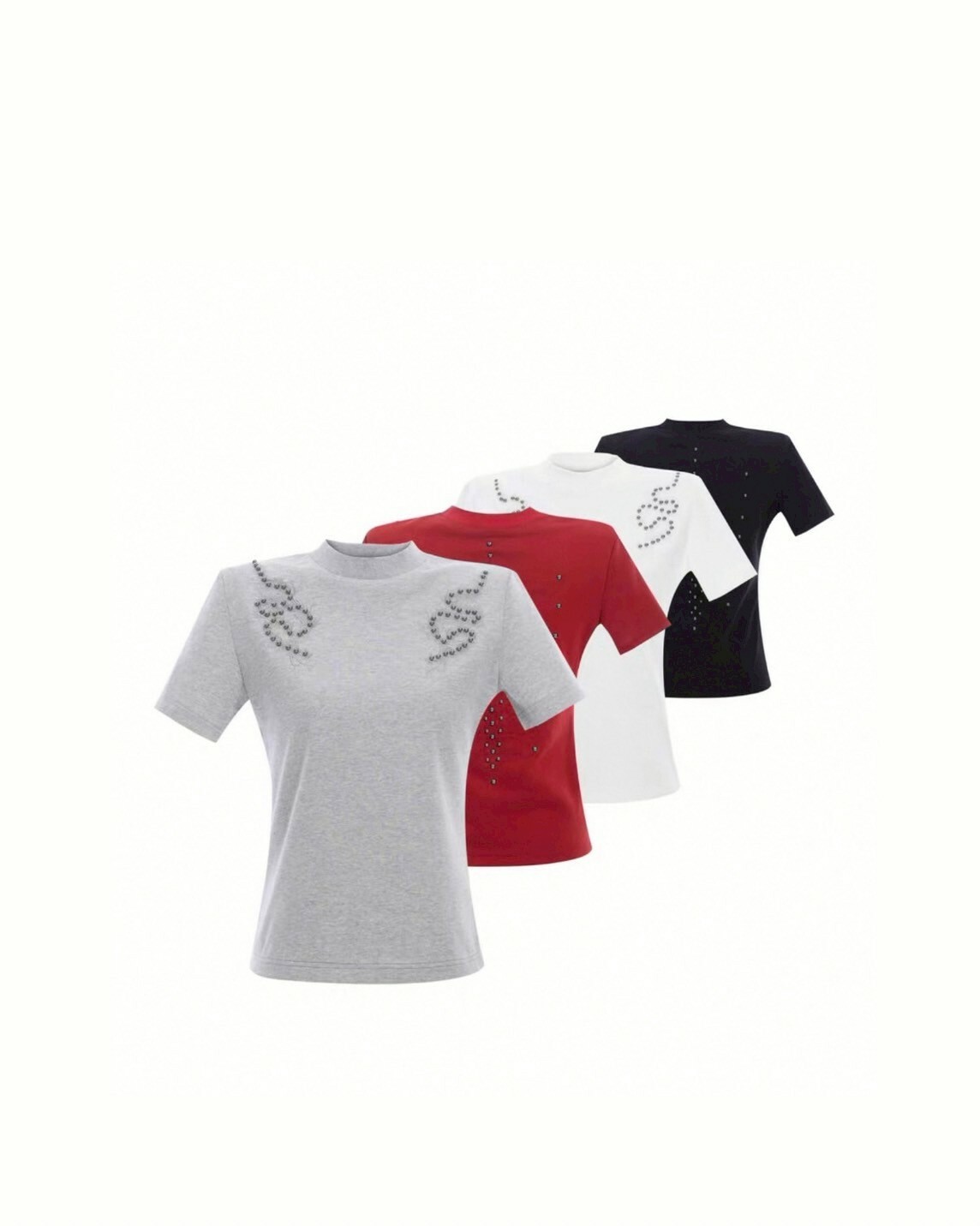 ARGUE 重磅 铆丁 骨刺繡 修身 上衣 #短袖