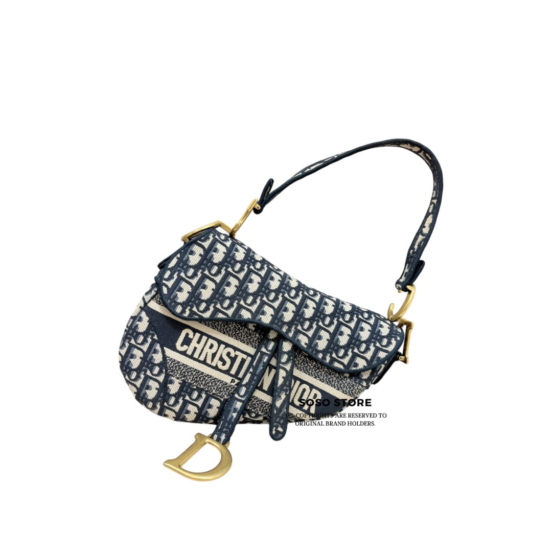 Dior Saddle Bag - Blue / Ghw