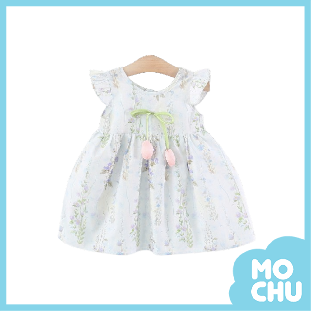 鬱金香花園飛袖連身裙(二色)