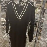 [S] KARL LAGERFELD BLACK LOGO TAPE SWEATER DRESS, L4TOS704-BLK (SKL1243)