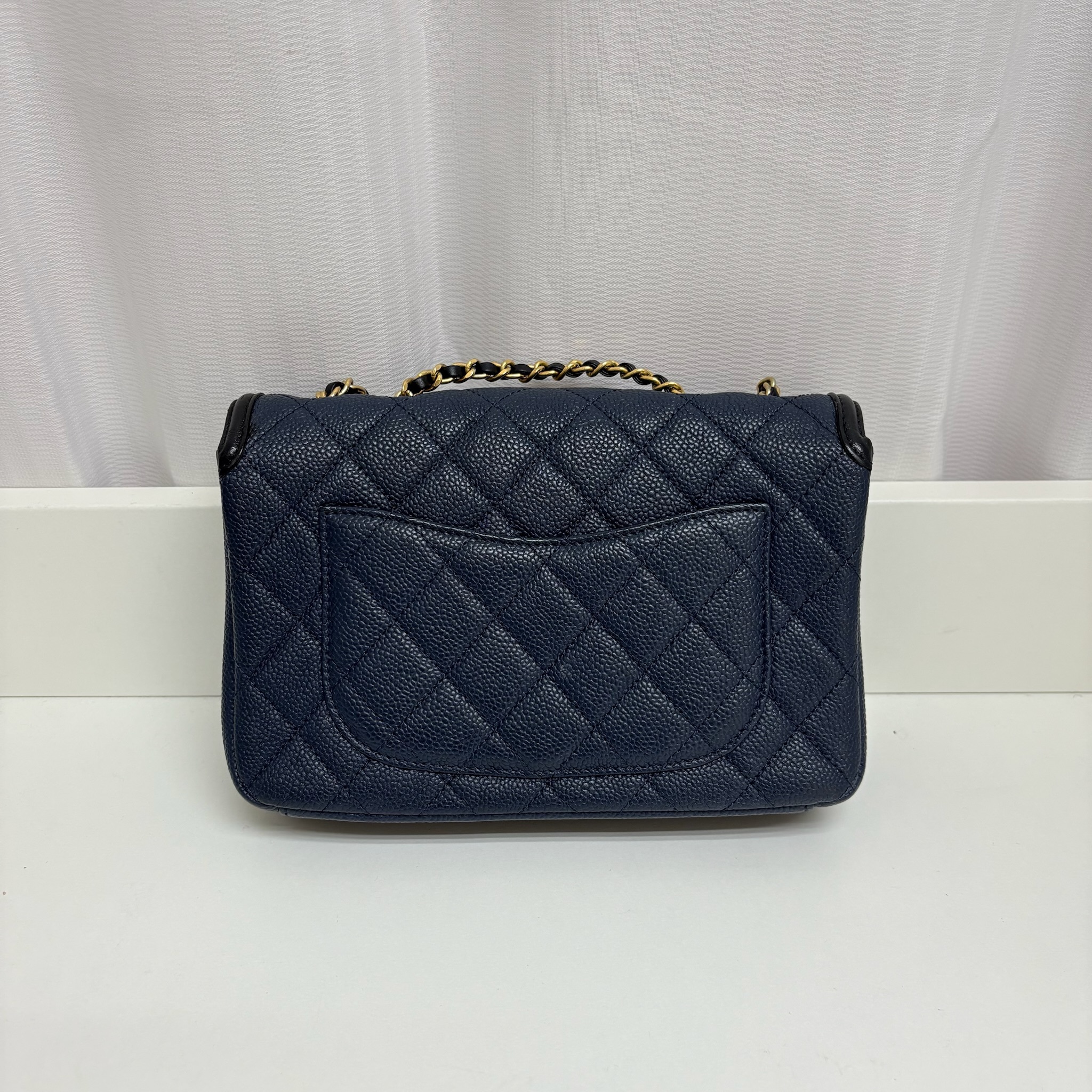 Chanel CC Filigree Flap Bag - Navy / Ghw