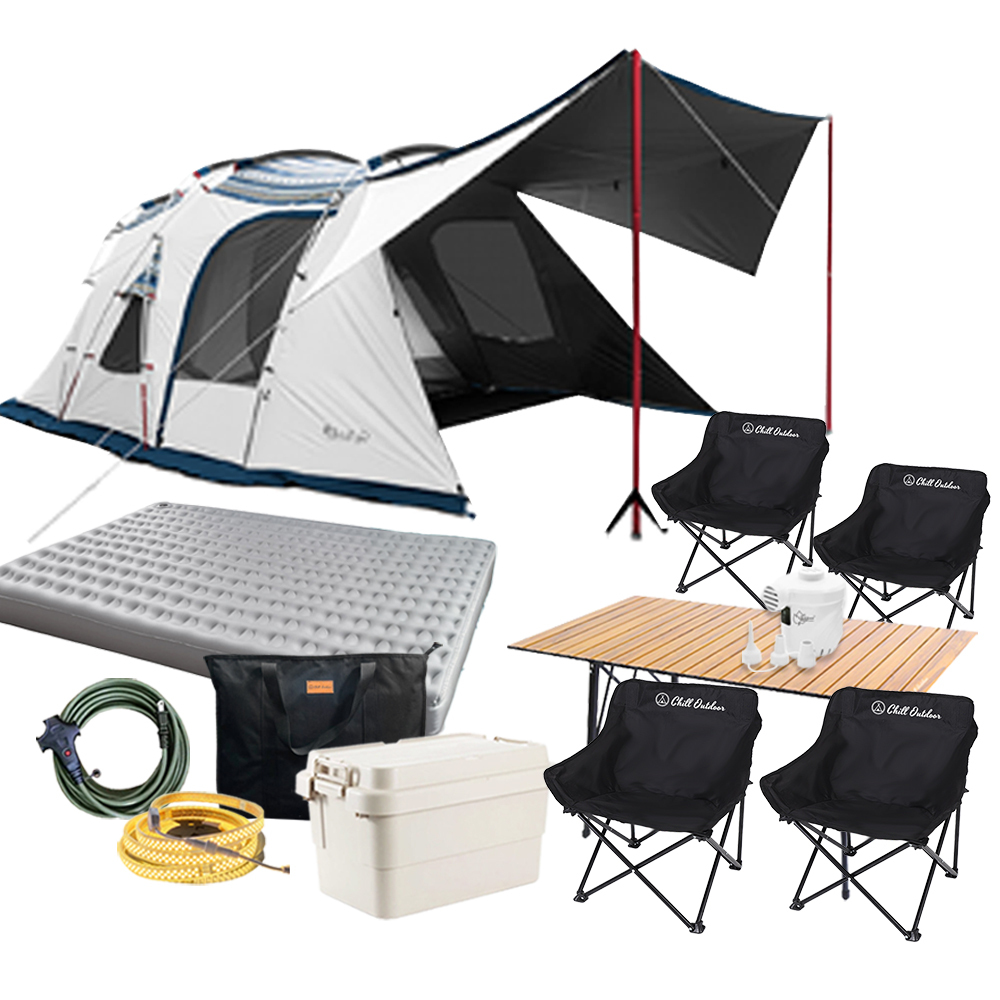 【租借】家庭露營套組 OutdoorBase 2D帳篷（適用4人）(新莊店限定)