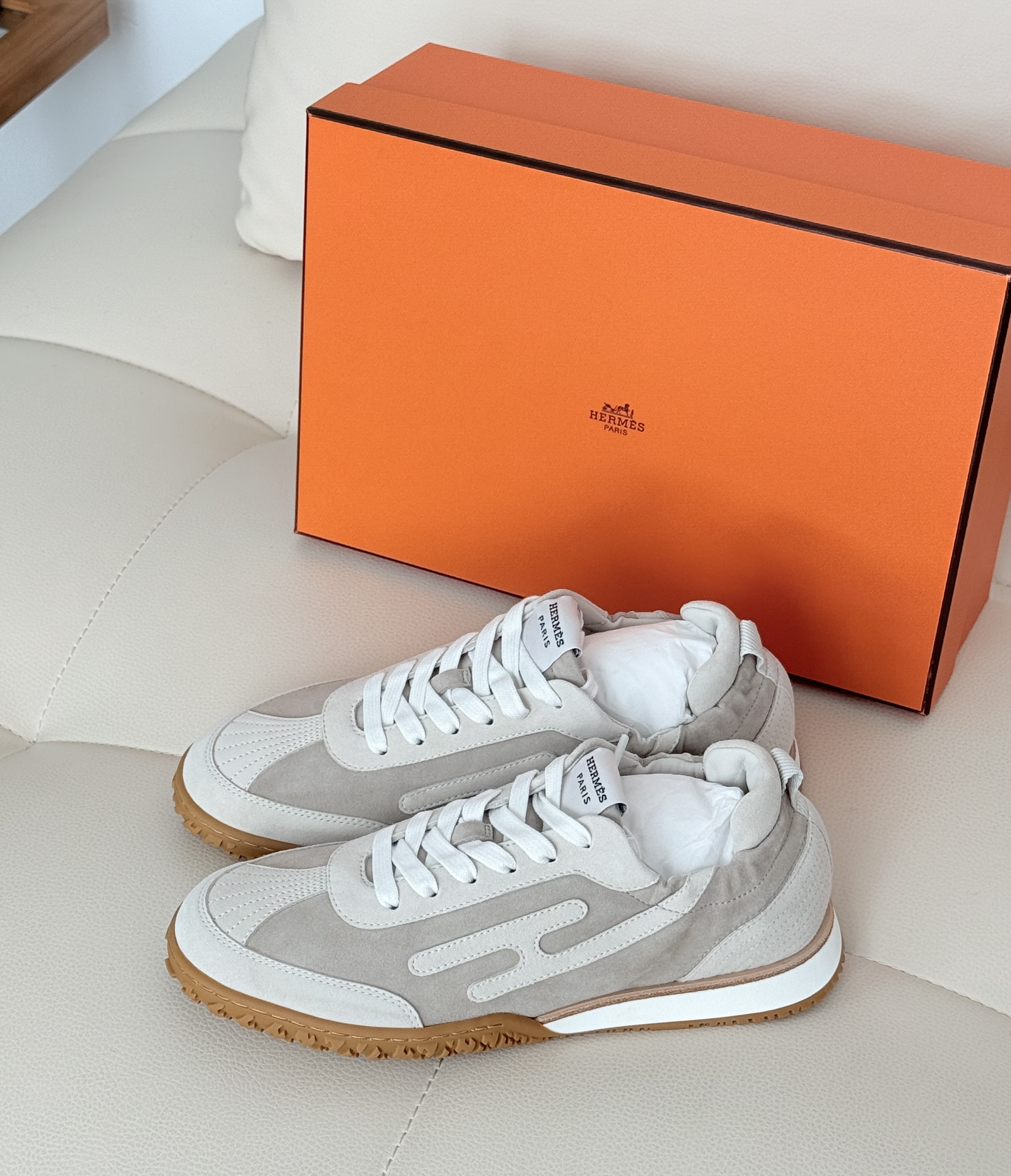 Hermes Shoes jet sneakers beige color