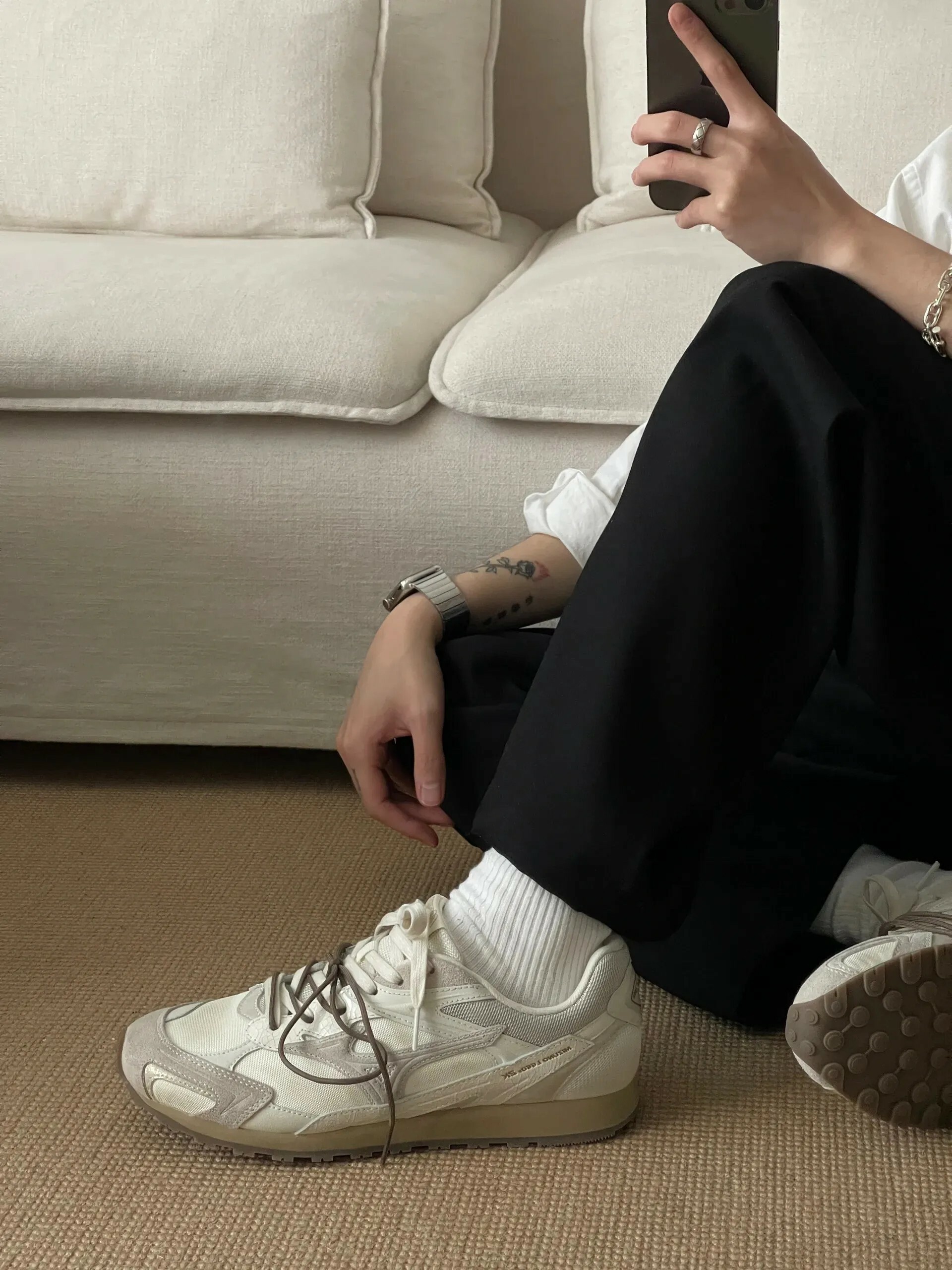 "代購" MIZUNO LG 60S 2K 美津濃 米灰 仿舊德訓鞋  D1GH242103