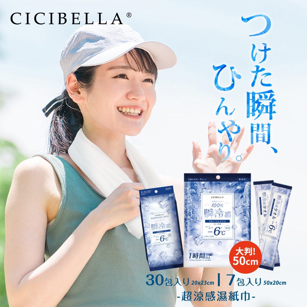 【CICIBELLA】超涼感濕紙巾30片