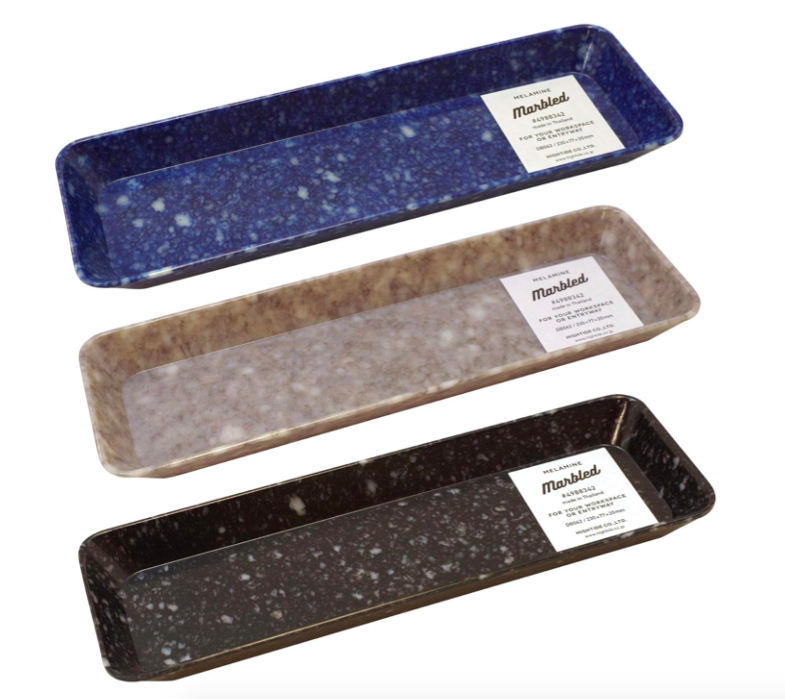 日本 Penco|桌上大理石紋收納 長方盤 DB062