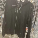 [S] KARL LAGERFELD BLACK RHINESTONE LOGO TAPE TRACK JACKET, L4ZE7097-BLK (SKL1245)