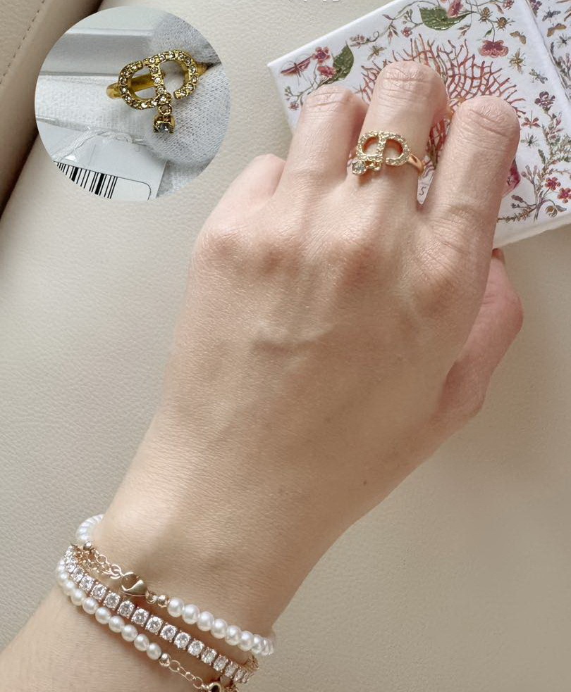 DIOR CD水鑽戒指 50碼